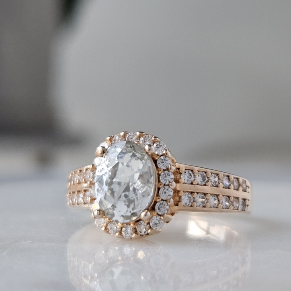 Mercury Stone ring, 925 Sterling Silver, 10k gold finish - Picture 4 of 8